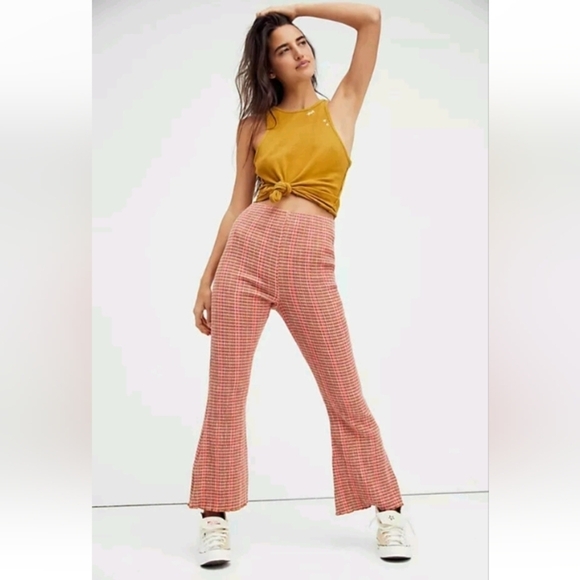 Free People Fine Line Flare Stripe Pull on pants Hippie Boho Gypsy Style sz Xs - Picture 1 of 8